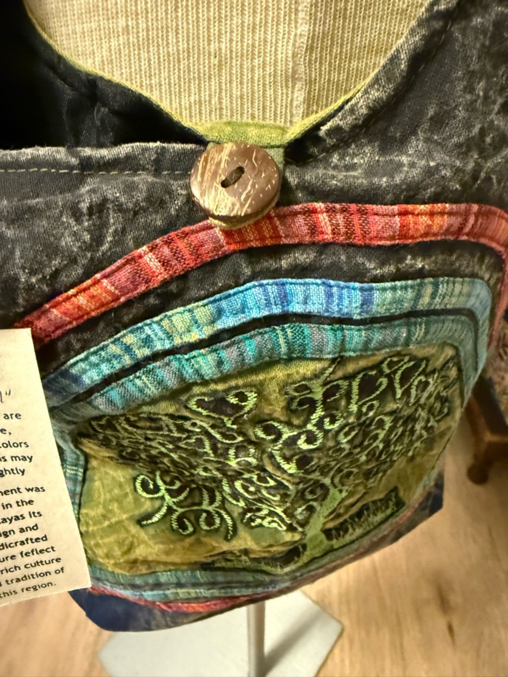 Kathmandu Black/Green Tote with Green Tree of Life Logo - Picture 7 of 8